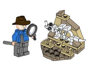 Alan Grant and Dino Skeleton