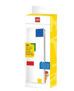 Pencil Box with Four Building Bricks and Construction Worker Minifigure