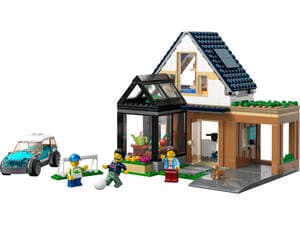 Family House and Electric Car
